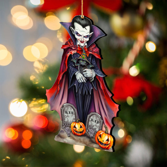 Dracula Wooden Ornaments by G. Debrekht - Halloween Decor - 8652822