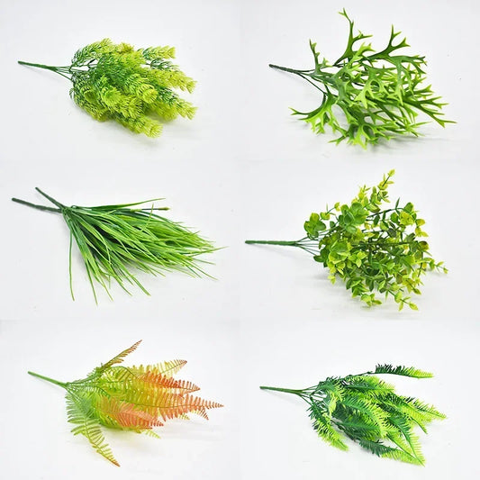 Artificial Plant Small Boston Fern Green Grass Home Decoration Fake Plant Leaves Greenery Home Garden Party Wedding Decorations