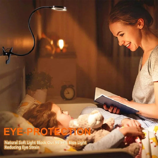 Flexible LED Vertical Lighting Desk Lamp Desktop Work Writing Lamp Bedroom Adjustable Clamping Bed Light Writing Reading Lamp