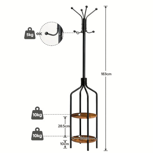 Coat Rack - Multifunctional Steel 183cm
