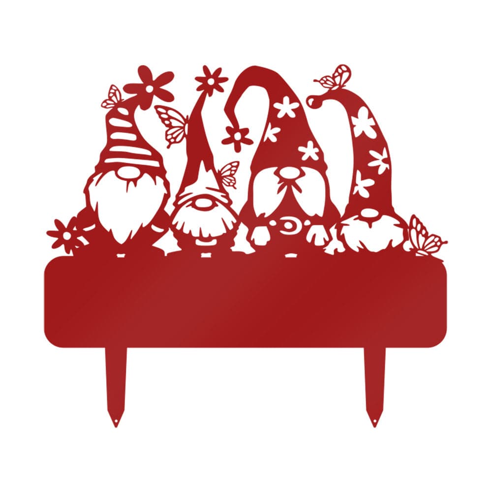 Garden Gnome Monogram - Metal Yard Signs