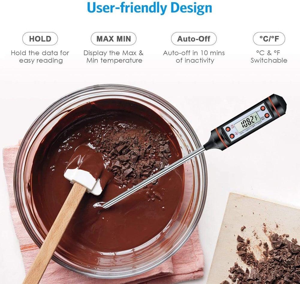 Kitchen Digital BBQ Food Thermometer Meat Cake Candy Fry Grill Dinning Household Meat Thermometer Digital Instant Read Food Meat Thermometer with Long Probe Cooking Thermometer for Kitchen BBQ Grill and Cooking Thermometer Oven Thermometer Tool