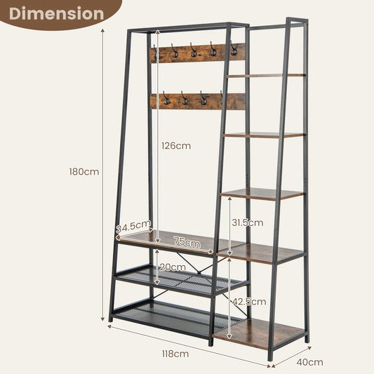 Hall Tree - Storage Wooden Bench