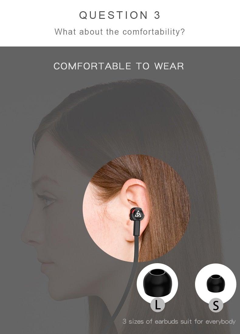 Wired in-Ear Headphones With Tangle-Free Cord Noise Isolating Bass Driven Sound Metal Earphones Carry Case Ear Bud Tips In-ear Earphone Super Bass Sound Sport Headset With Mic for Phones Ear Phone For Women 3.5mm