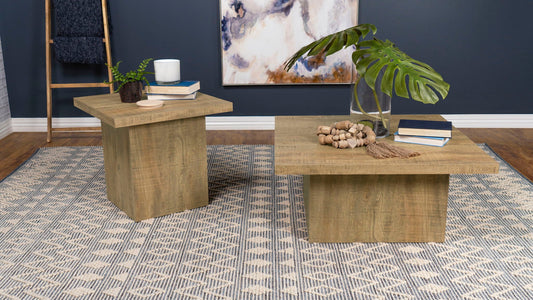 Devar 2-piece Square Coffee and End Table Set Mango