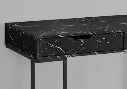 Computer Desk For Home Office, Storage Drawers, Marble Look Contemporary & Modern