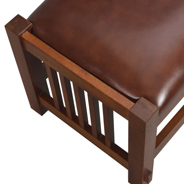 Craftsman / Mission Morris Arm Chair and Ottoman Set - Chestnut
