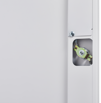 Metal storage cabinets, lockable cleaning tool cabinets, high broom tool organizers, and large storage cabinets in storage store