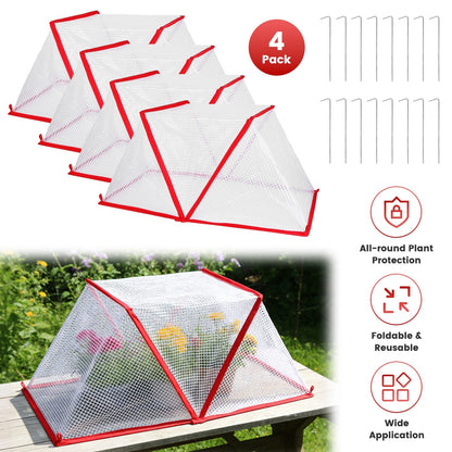 4Pack 31.50×12.99×13.39in Garden Row Accelerator Plants Covers Plant Net Cage Guard Greenhouse Covers Protect Seedling Fruit Vegetable Rows From Frost