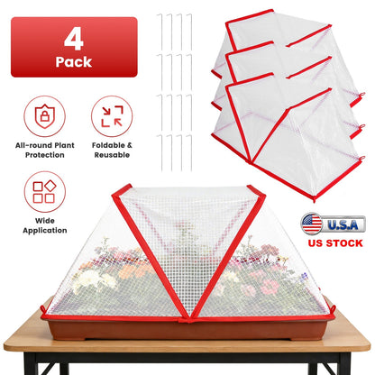4Pack 31.50×12.99×13.39in Garden Row Accelerator Plants Covers Plant Net Cage Guard Greenhouse Covers Protect Seedling Fruit Vegetable Rows From Frost