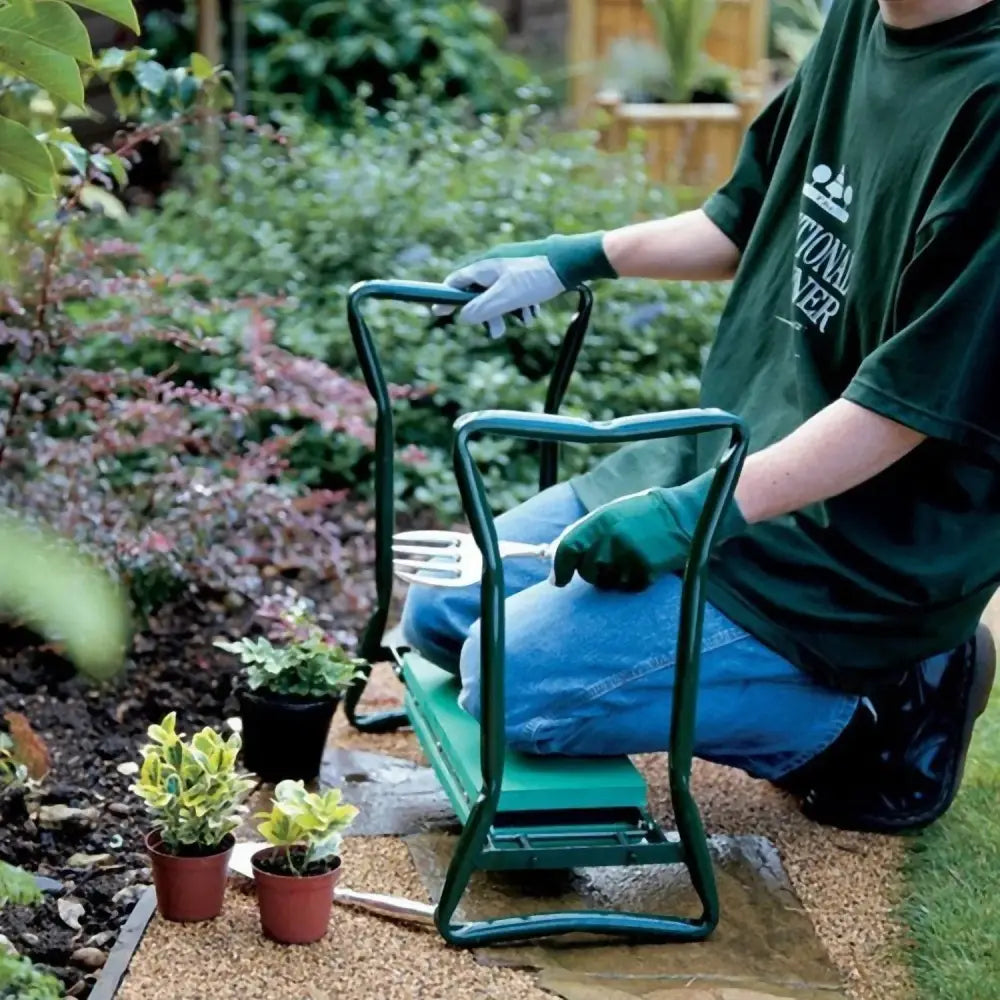 Foldable Garden Kneeler Seat with Tool Pouch