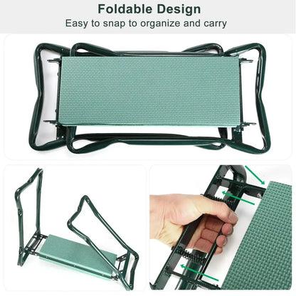 Foldable Garden Kneeler Seat with Tool Pouch