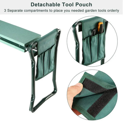 Foldable Garden Kneeler Seat with Tool Pouch