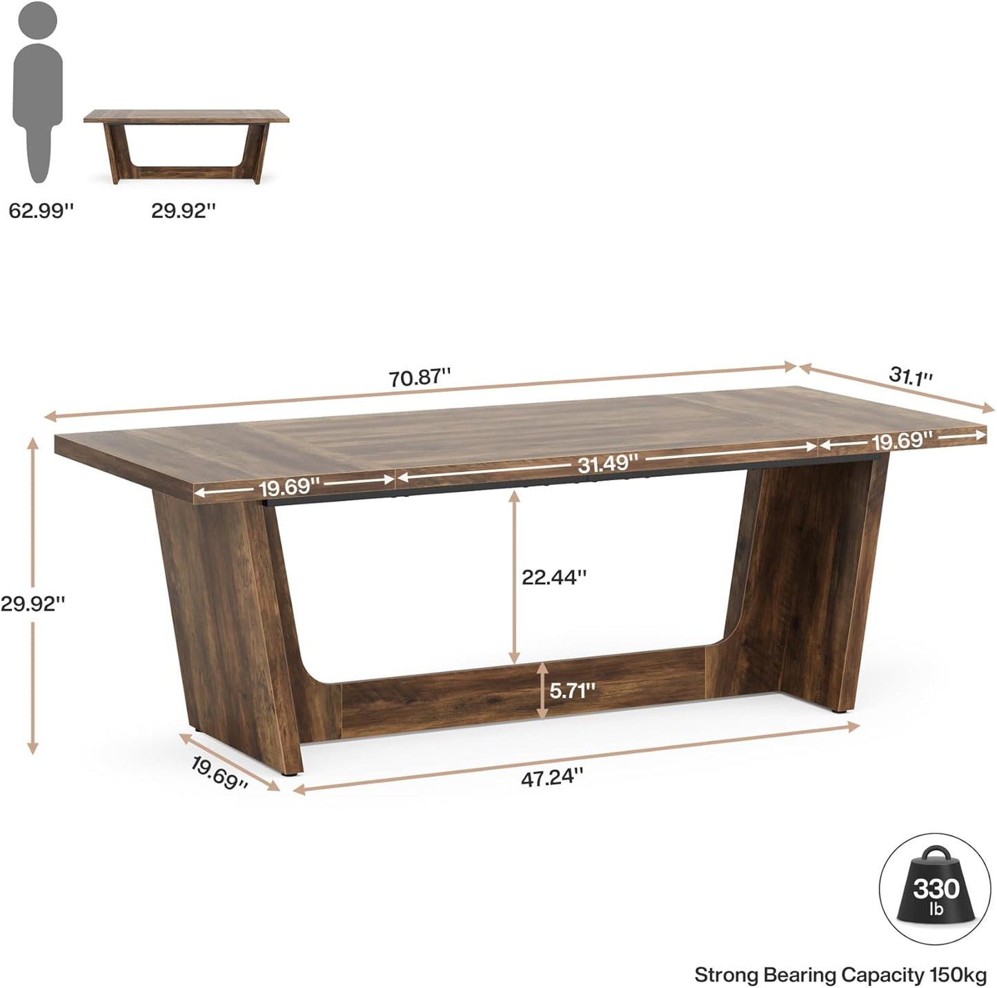 71" Executive Desk for Home Office