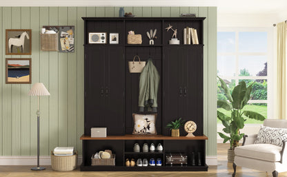 Vibe Haus 62.2''W Entryway Hall Tree with Bench and Storage
