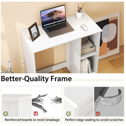 31.5 Inch Modern Home Office Desk with 2 Compartments
