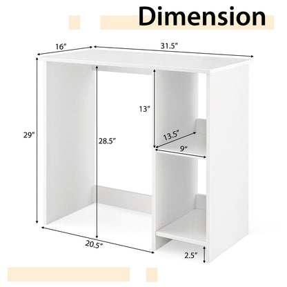 31.5 Inch Modern Home Office Desk with 2 Compartments
