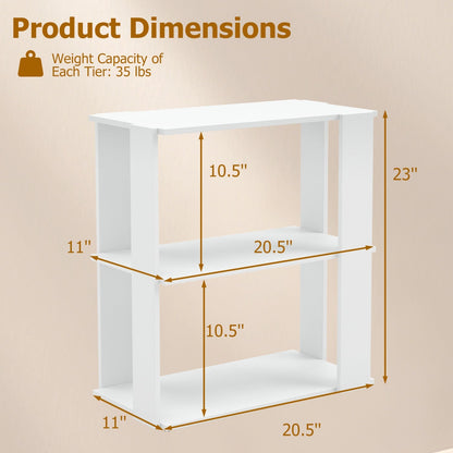 3-Tier Stackable Shoe Rack Set of 2 - White