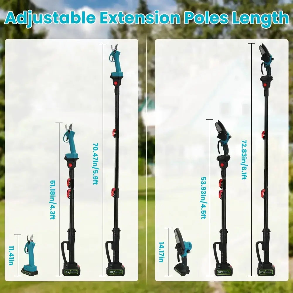 4-in-1 Cordless Brushless Pole Saw and Pruning Shear Kit