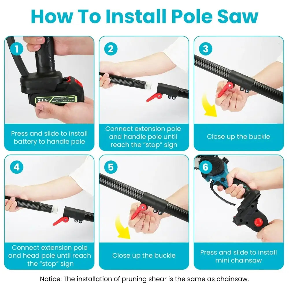 4-in-1 Cordless Brushless Pole Saw and Pruning Shear Kit