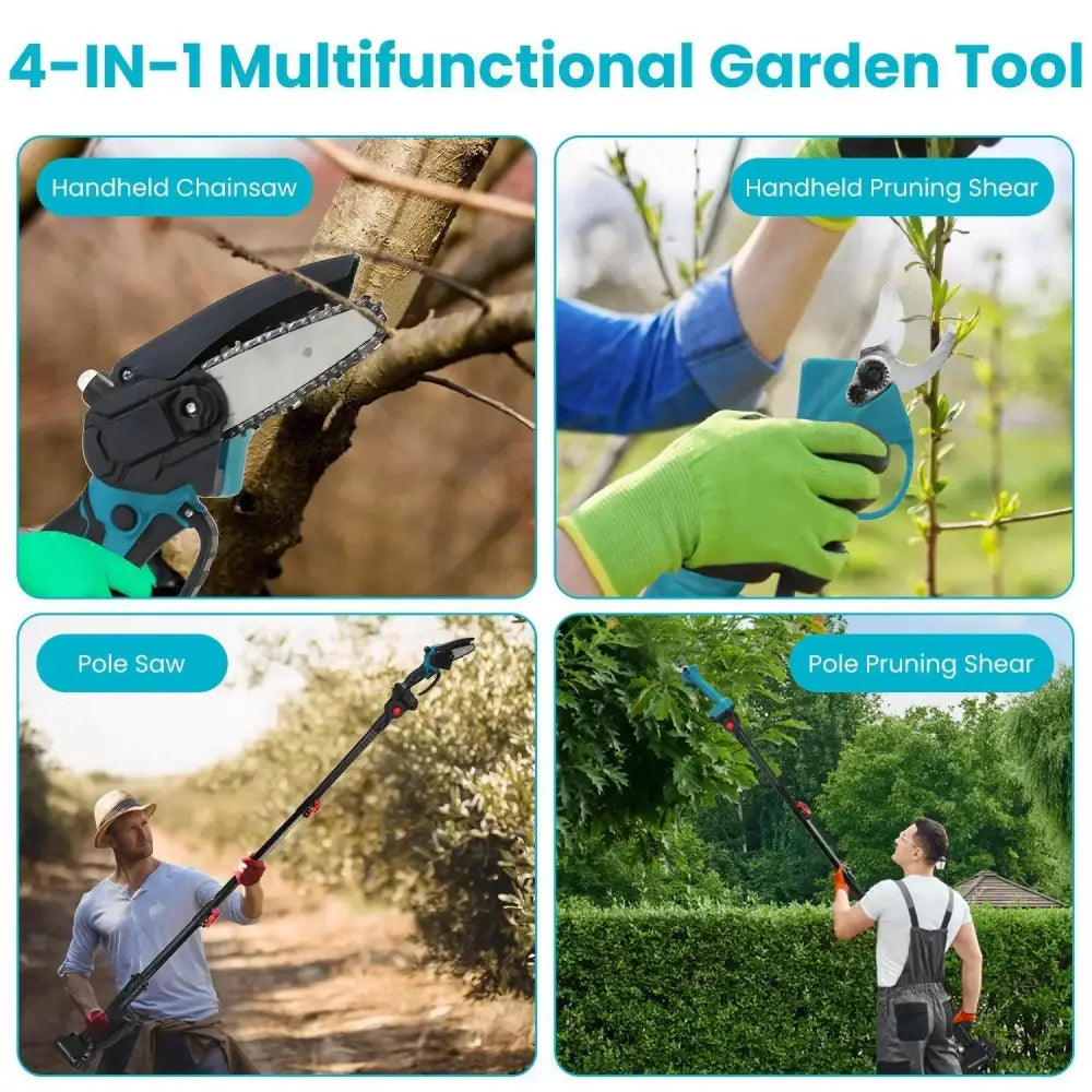 4-in-1 Cordless Brushless Pole Saw and Pruning Shear Kit