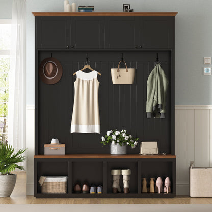 Vibe Haus 59''W Entryway Hall Tree with Bench and Storage