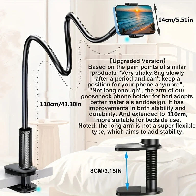 360 Clip Mobile Phone Holder Stand Portable Flexible Lazy Bed Desktop Bracket Desk Mount Stand Base For iPhone Samsung Xiaomi