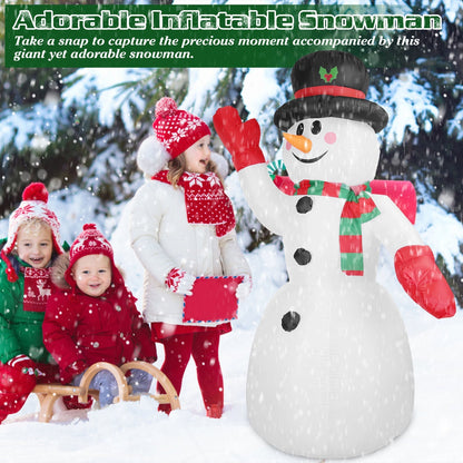 7.9FT Christmas Inflatable Giant Snowman Blow up Light up Snowman with LED Lights Hat Scarf  IPX4 Waterproof Christmas Outdoor Yard Lawn Holiday Decor