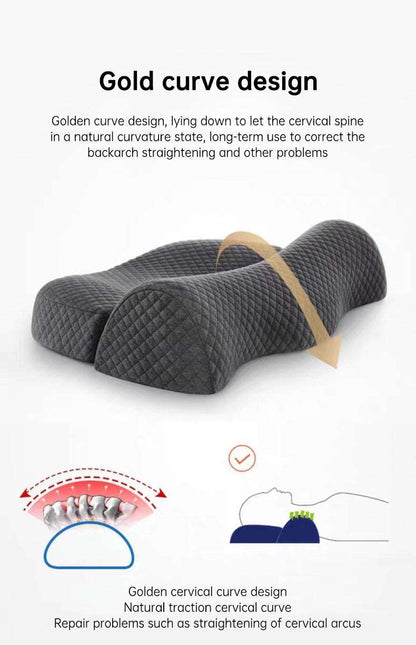 Bed Side Sleeping Pillow Ergonomic Cervical Memory Foam Pillow