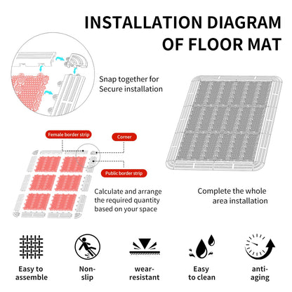 Heavy Duty Door Mat - DIY Interlocking Design, Dirt Trapper Front Doormat, 27.5x
