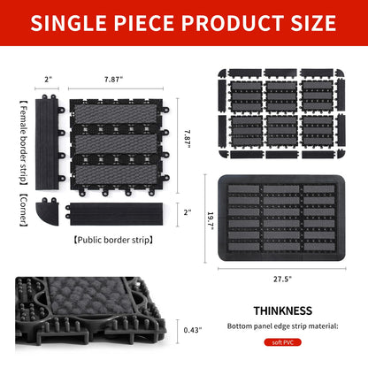 Heavy Duty Door Mat - DIY Interlocking Design, Dirt Trapper Front Doormat, 27.5x