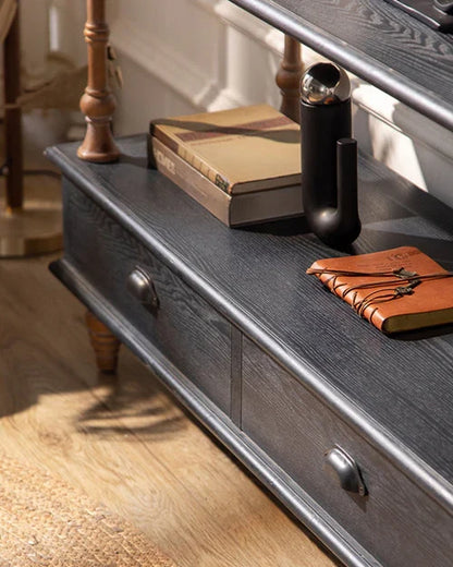 Wood Open Display Shelf with Drawer Base