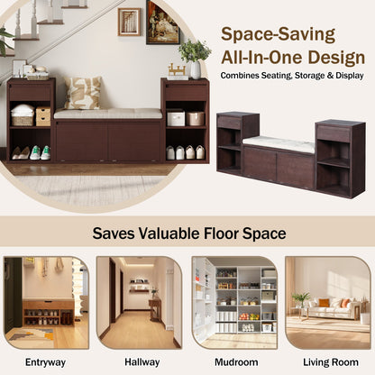 TREXM All-in-One Entryway Storage Bench