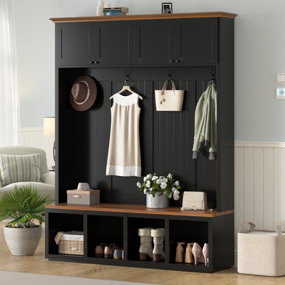 Vibe Haus 59''W Entryway Hall Tree with Bench and Storage