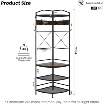 Modern Corner Entryway Hall Tree Shoe Storage Bench Coat Rack