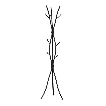 74-inch Freestanding Black Metal Coat Rack Entryway Hall Tree Umbrella Stand