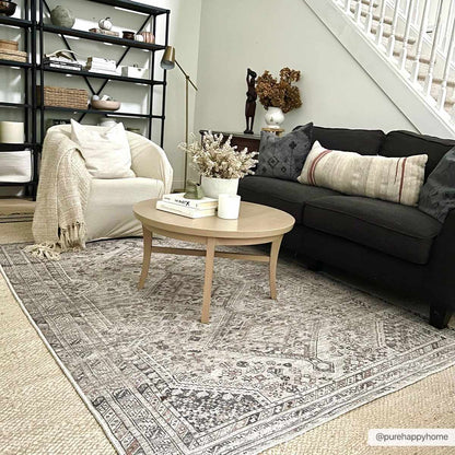 Barny Beige Flat Pile Washable Rug