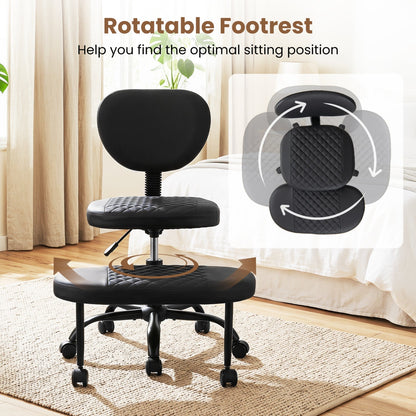 Cross Legged Office Chair with Adjustable Height & Footrest