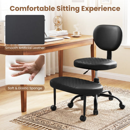 Cross Legged Office Chair with Adjustable Height & Footrest