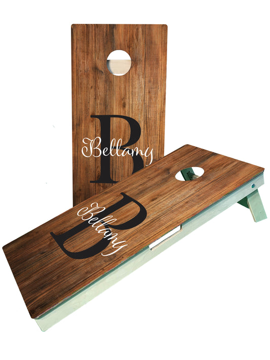 Custom Monogram Family Last Name/Est Cornhole Boards for Backyard/Wedding/Family Gift