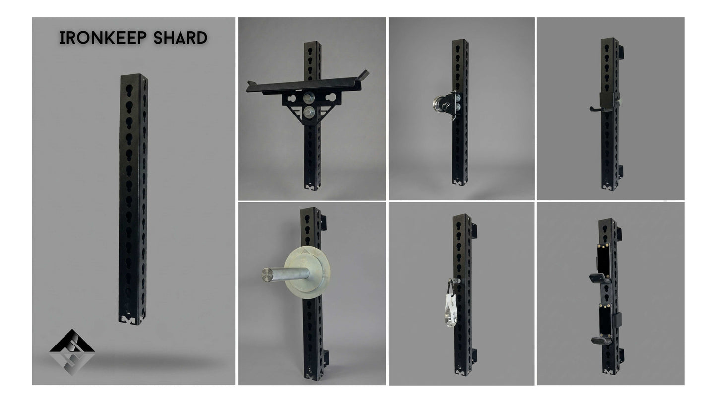 IronKeep Shard Storage Rail – Wall Mounted 3x3 Rack Attachment Organizer (5/8" & 1" Compatible)