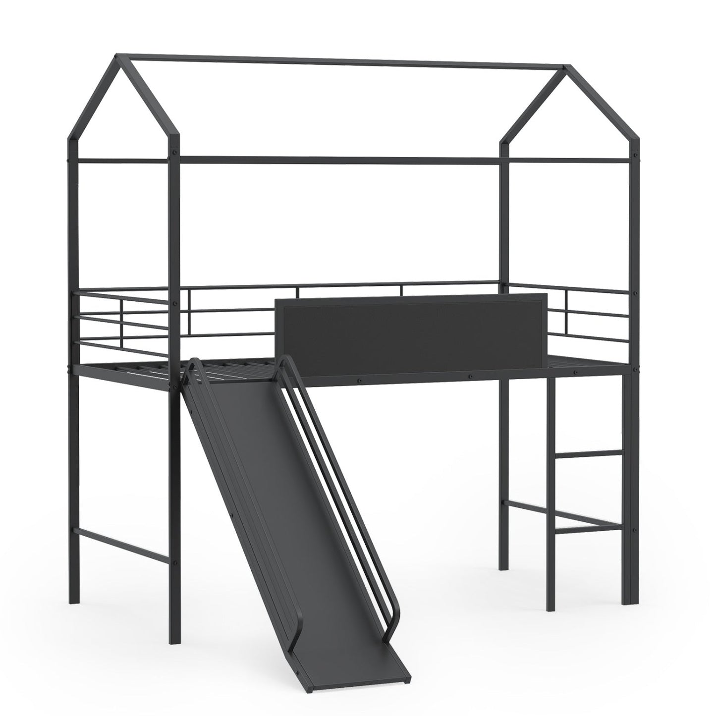 Kids Twin Size Loft Bed with Ladder and Slide for Bedroom