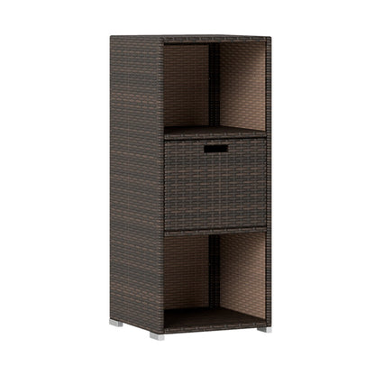 Outdoor Storage Cabinet Patio Wicker Organizer with Drawer