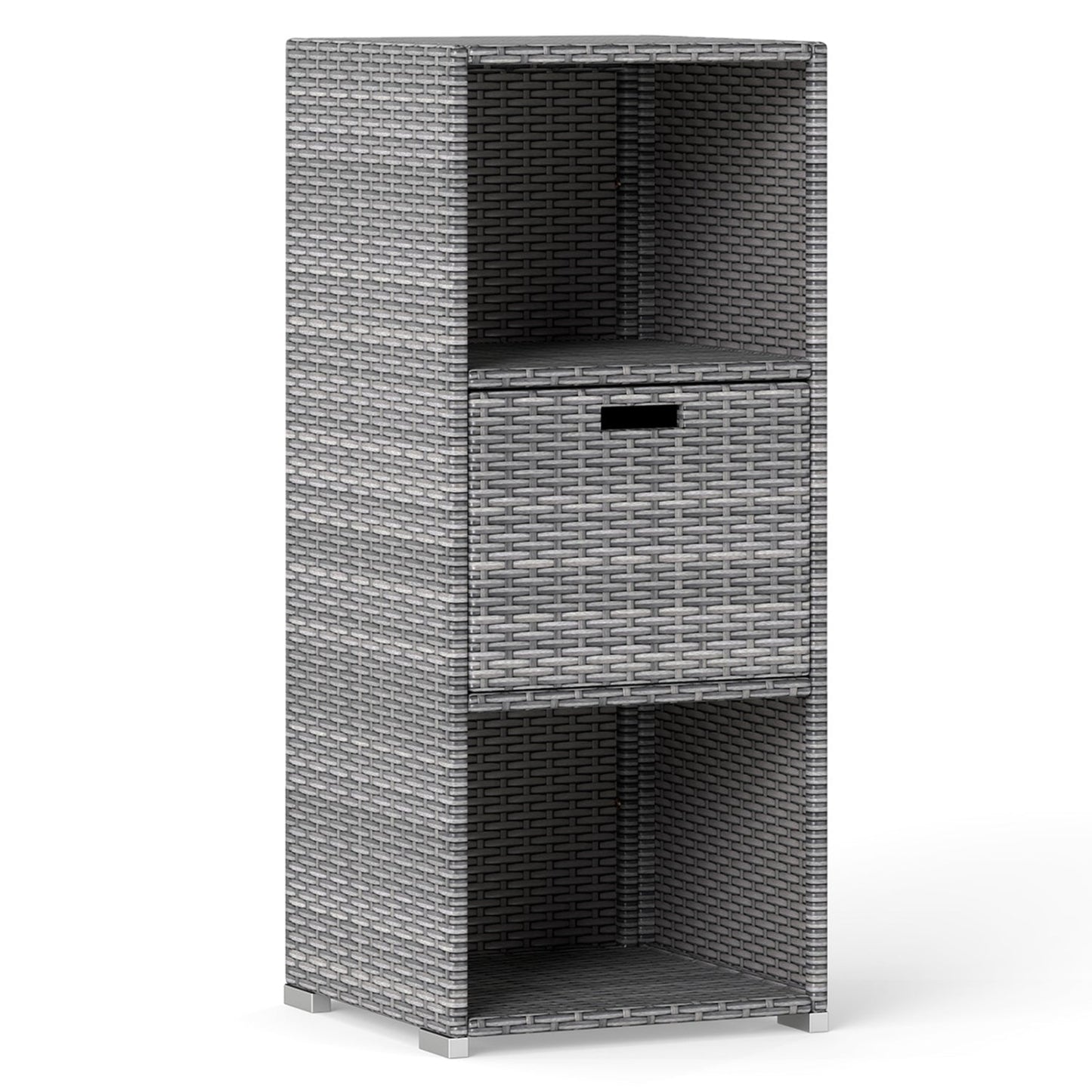 Outdoor Storage Cabinet Patio Wicker Organizer with Drawer