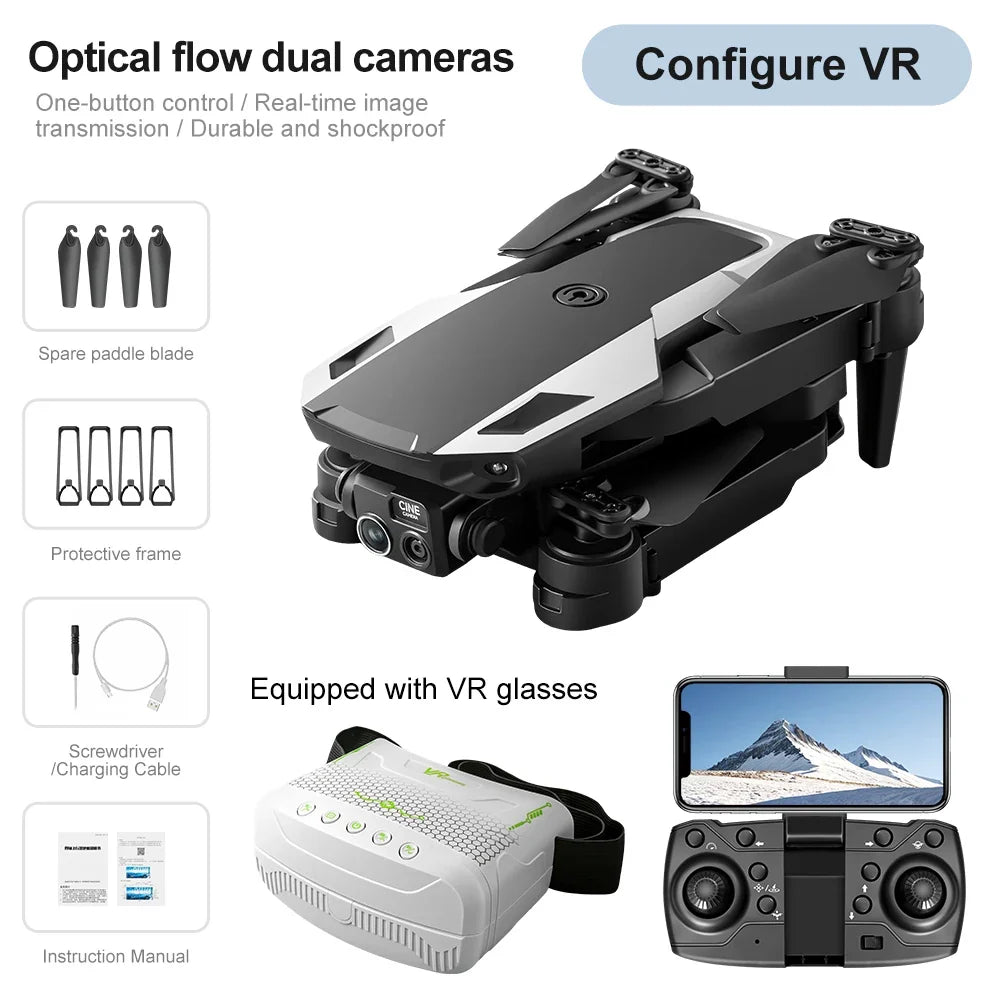 Lenovo M1 Foldable Drone HD Camera Optical Flow Positioning VR Glasses Portable RC Quadcopter Outdoor Aerial Aircraft