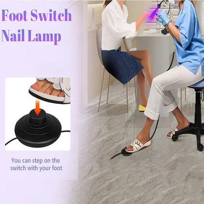 UV LED Nail Lamp 5W Nail Drying Lamp Adjustable Head Design Desktop Clip-On Nail Curing Lamp with Foot Switch