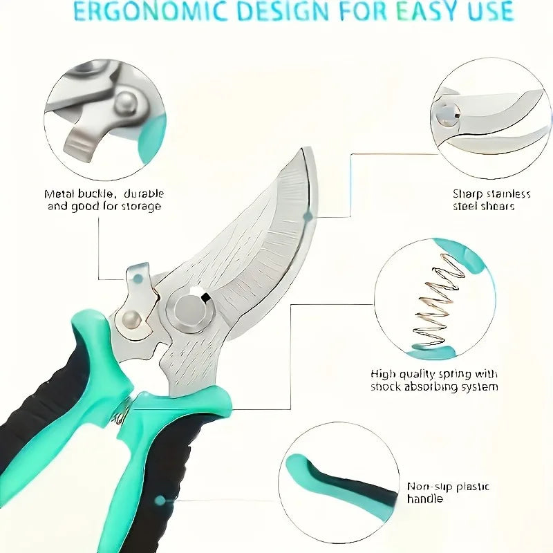 This gardening shear is super easy to use! A good helper for gardening, worry-free and practical gardening hinge and gardening