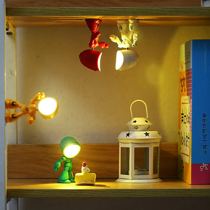Mini Night Light LED Cartoon Hero Police Desktop Lamp | Cute Bedroom Decor for Kids