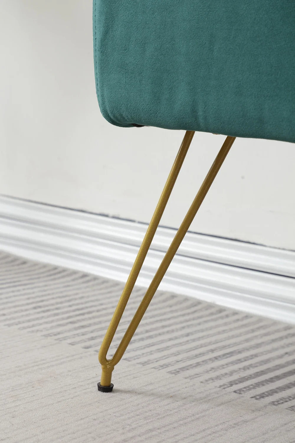 Modern Tufted Velvet Entryway Bench - Upholstered Long Shoe Bench with Gold Metal Legs for Hallway Bedroom End of Bed
