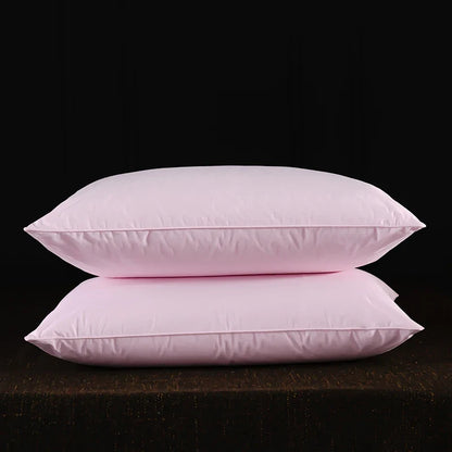 2pcs White Goose Down Feather Pillow for Sleeping Soft Bed Pillow with 100% Cotton Shell Standard Queen Size Back, Side Sleeper